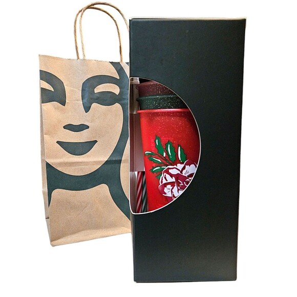 NWT Starbucks 2022 Christmas Holiday Reusable Cold Cups W/ Straws Set Of 6 - Picture 2 of 5